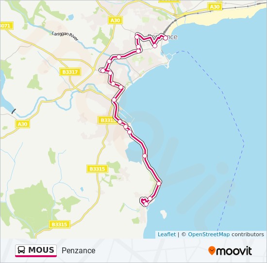MOUS Bus Line Map