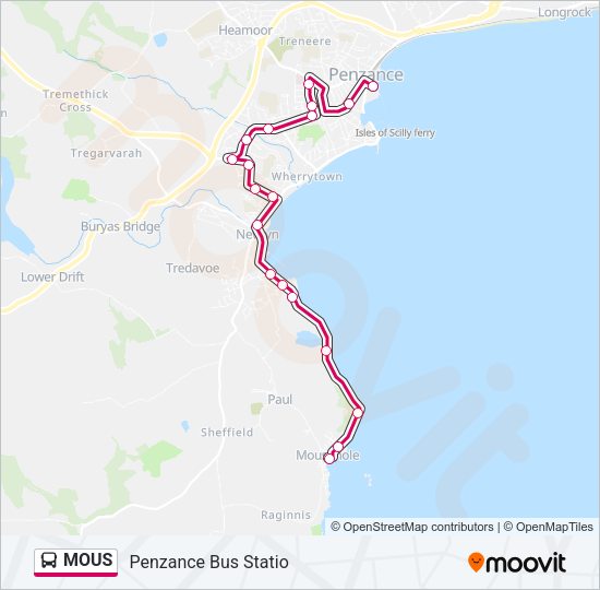 MOUS Bus Line Map