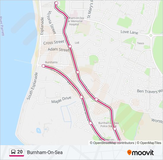 20 Bus Line Map
