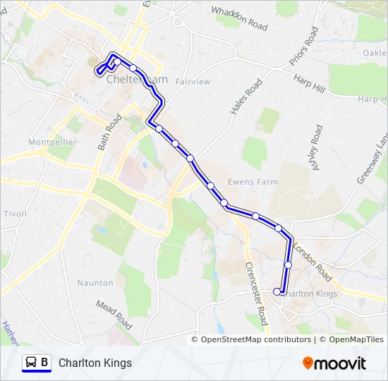Directions From A To B B Route: Schedules, Stops & Maps - Charlton Kings (Updated)
