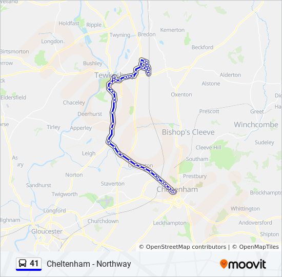 Bus 41 Route Map 41 Route: Schedules, Stops & Maps - Cheltenham (Updated)