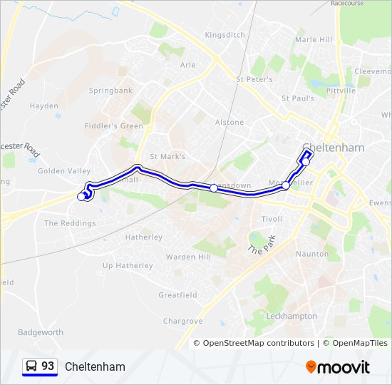 Bus 93 Route Map 93 Route: Schedules, Stops & Maps - Cheltenham (Updated)