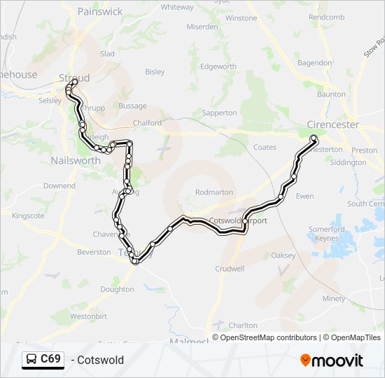 C69 Bus Line Map