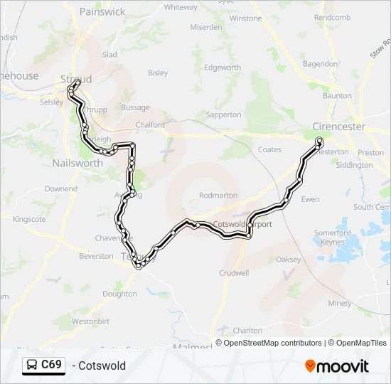 C69 Bus Line Map