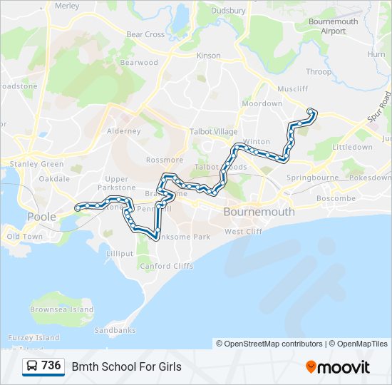 736 Bus Line Map
