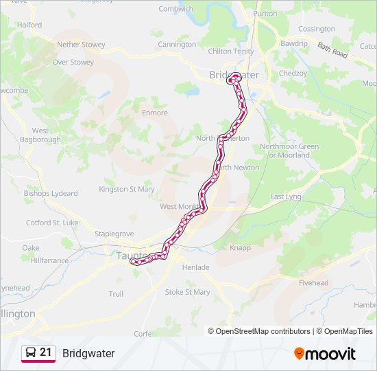 21 bus Line Map