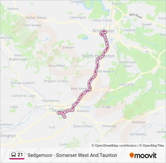 21 Route: Schedules, Stops & Maps - Richard Huish Colle (Updated)