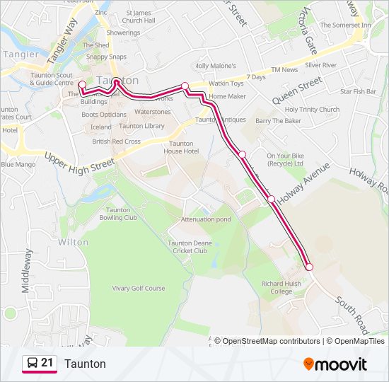 21 Route Schedules, Stops & Maps Taunton (Updated)