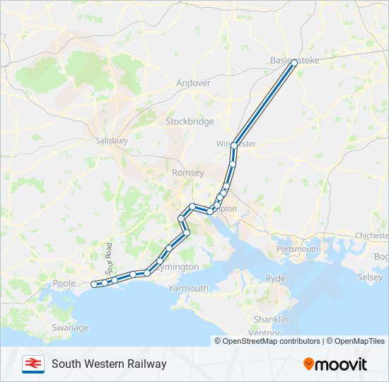 south western railway Route: Schedules, Stops & Maps - Basingstoke ...