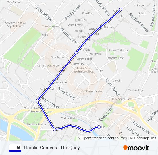 g Route: Schedules, Stops & Maps - Exeter City Centre (Updated)