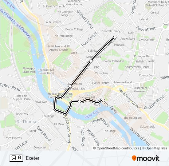 G Bus Line Map