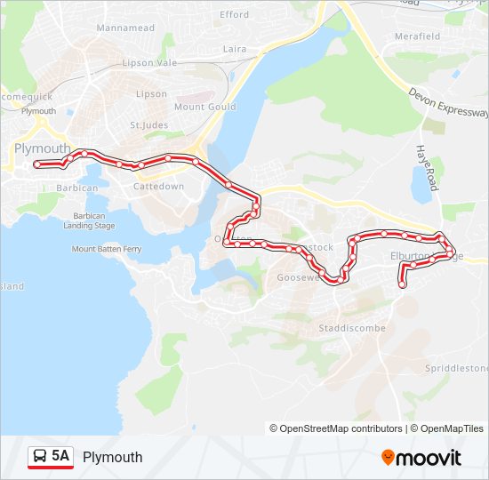 5A Bus Line Map