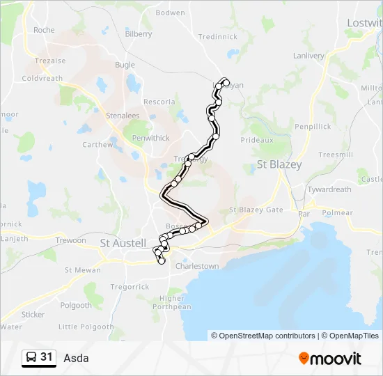 31 Route: Schedules, Stops & Maps - Asda (Updated)
