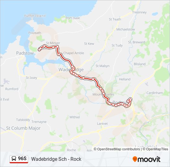 96S bus Line Map