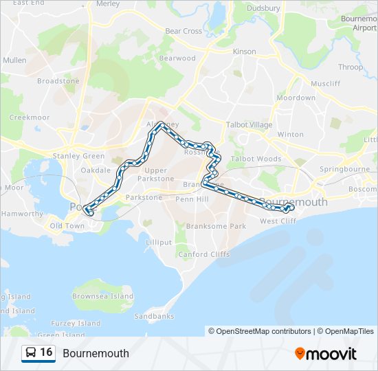 16 Bus Line Map