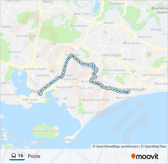 16 Bus Line Map