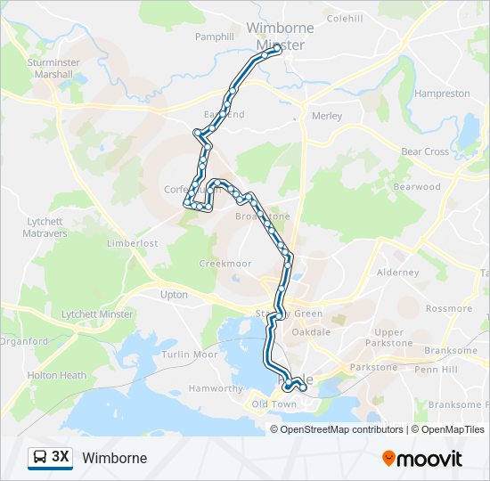 3X Bus Line Map