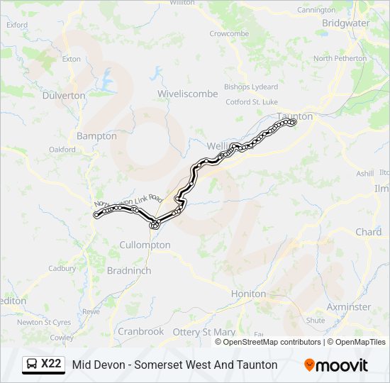 X22 Bus Line Map