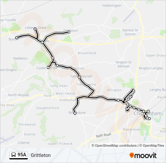 95A Bus Line Map