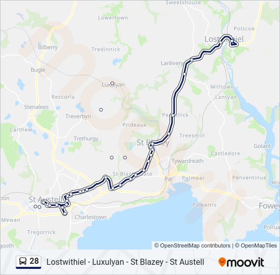 28 Bus Line Map