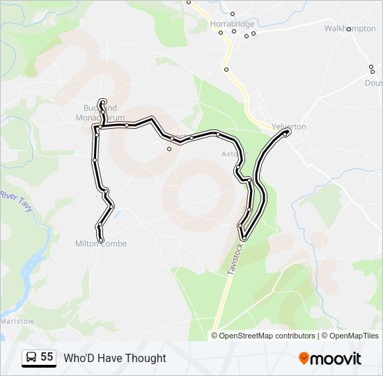 55 Bus Line Map