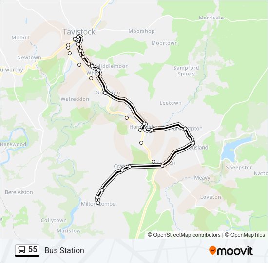 55 Bus Line Map