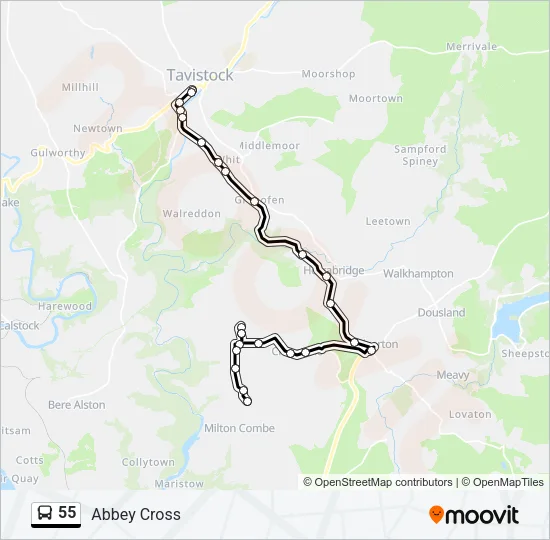 55 Bus Line Map