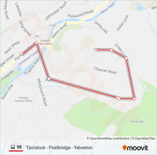 98 bus Line Map