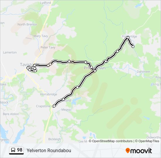 98 Bus Line Map