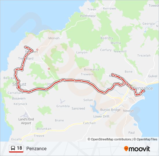 18 Bus Line Map