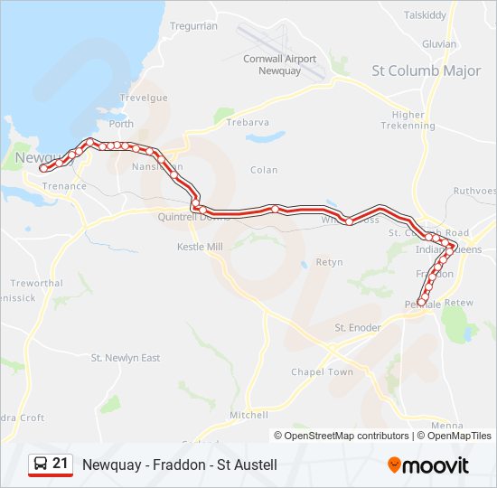 21 bus Line Map