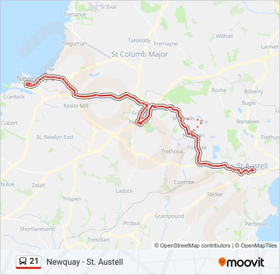 21 Bus Line Map