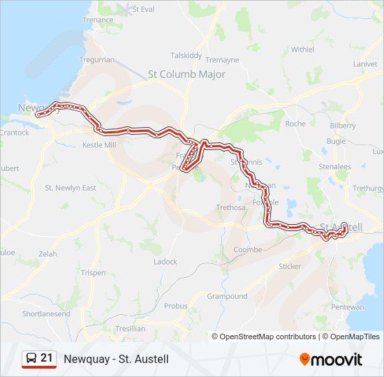 21 Bus Line Map