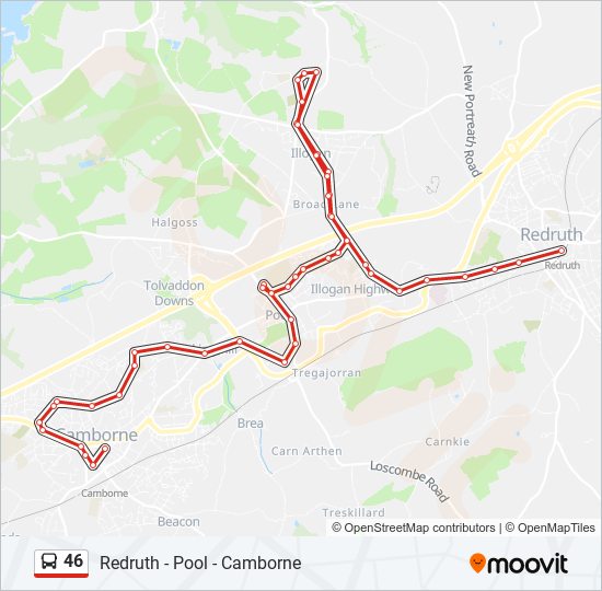 46 Route Schedules, Stops & Maps Camborne (Updated)