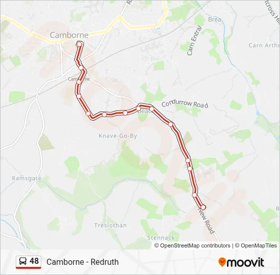 48 Route: Schedules, Stops & Maps - Camborne Bus Stn (Updated)