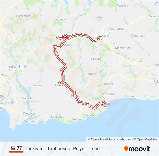 77 Route Schedules Stops Maps Liskeard Updated 