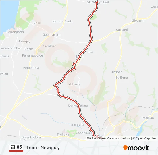 85 Bus Line Map