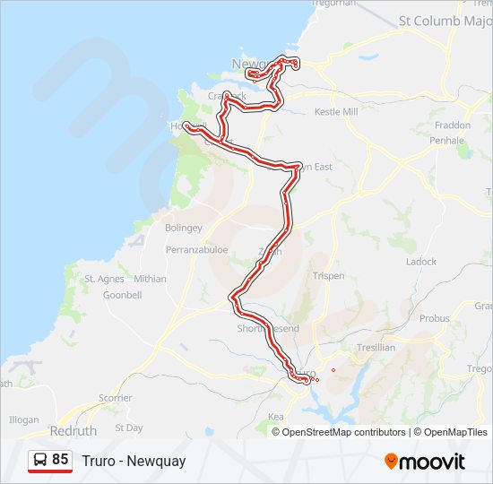 85 Bus Line Map