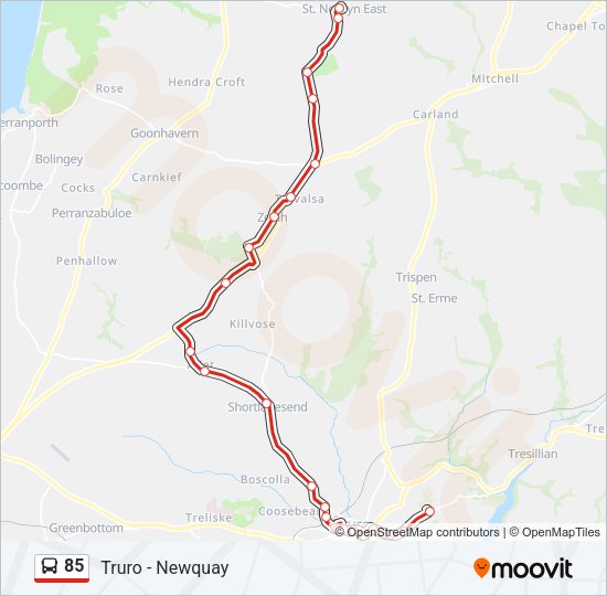 85 Bus Line Map