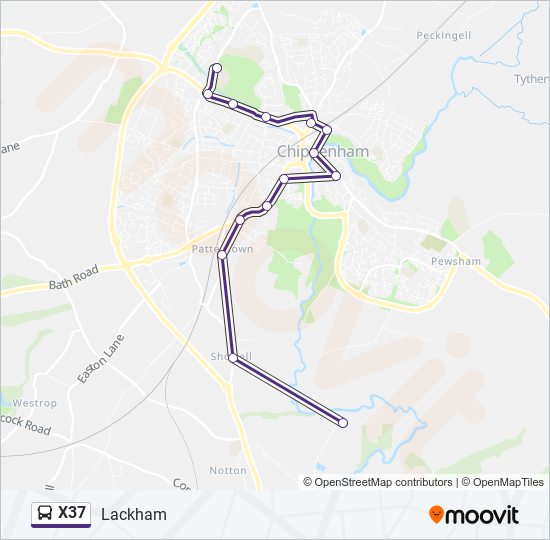 X37 bus Line Map