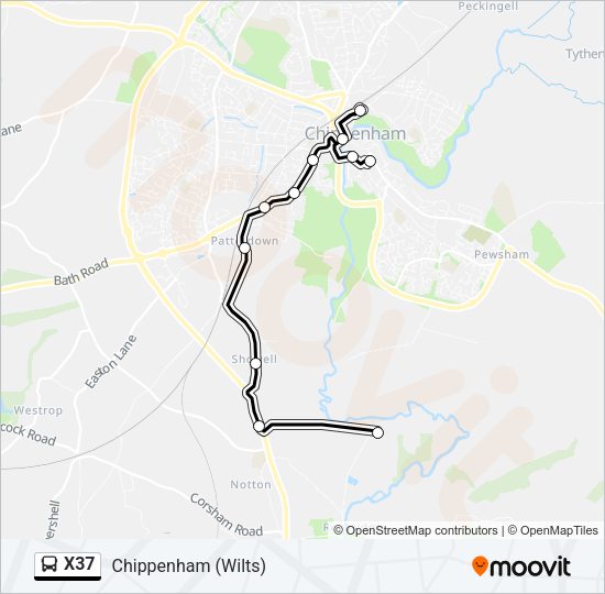 X37 Bus Line Map