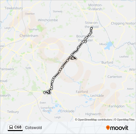 C68 Bus Line Map