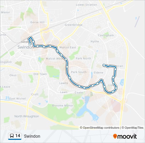 14 Bus Line Map