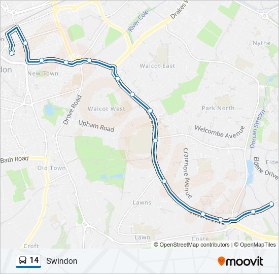 14 Bus Line Map