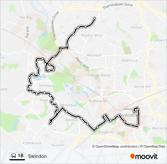 1B Bus Line Map