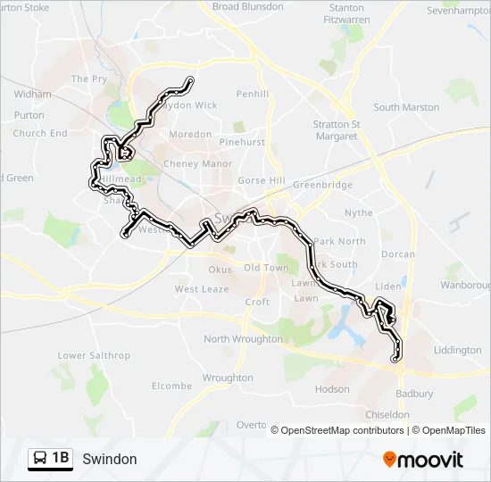 1B Bus Line Map