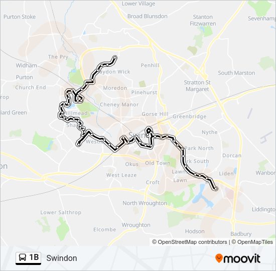 1B Bus Line Map