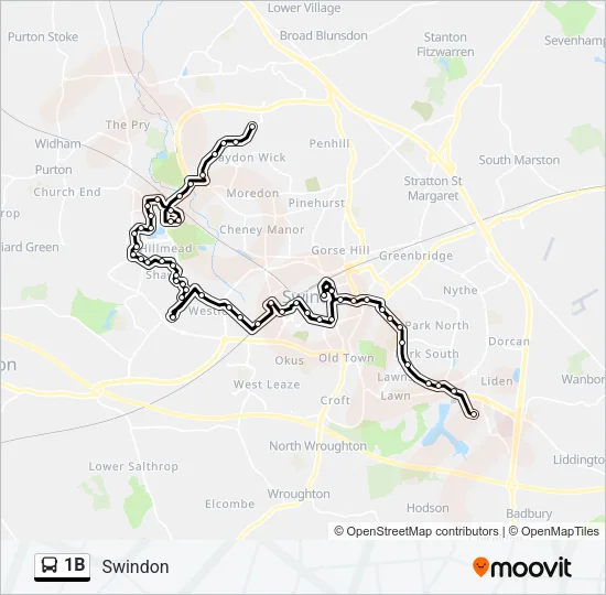1B Bus Line Map