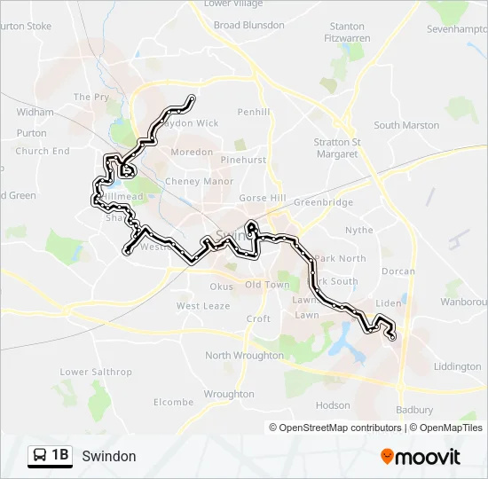 1B Bus Line Map