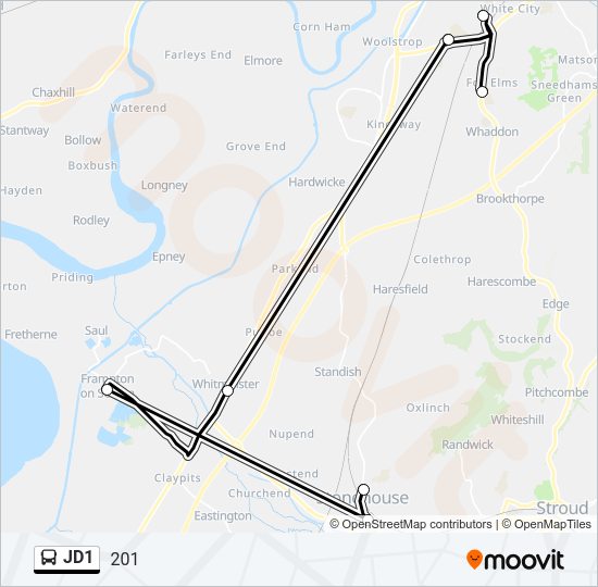 JD1 Bus Line Map